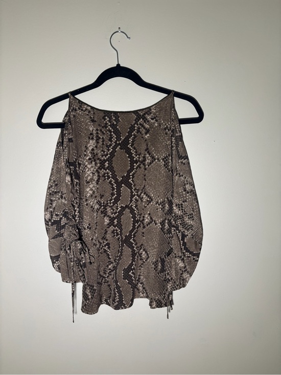 Michael Kors Tops - Michael Michael Kors Snake Print Cold Shoulder Blouse XS